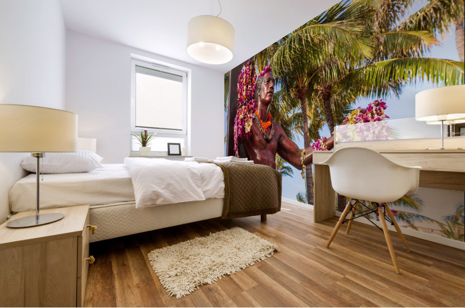 Duke Kahanamoku statue in Waikiki Impression murale