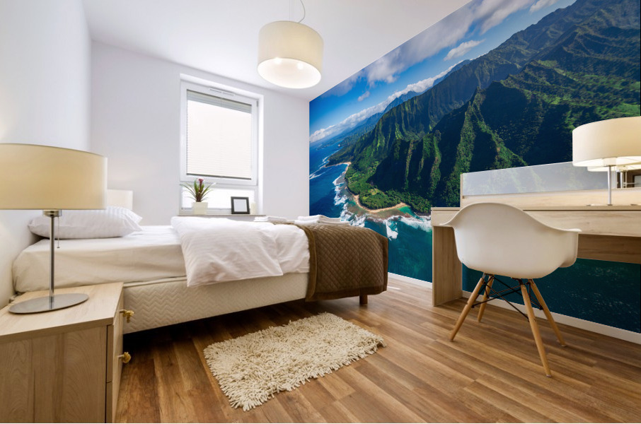 Garden Island of Kauai and Kee Beach Impression murale