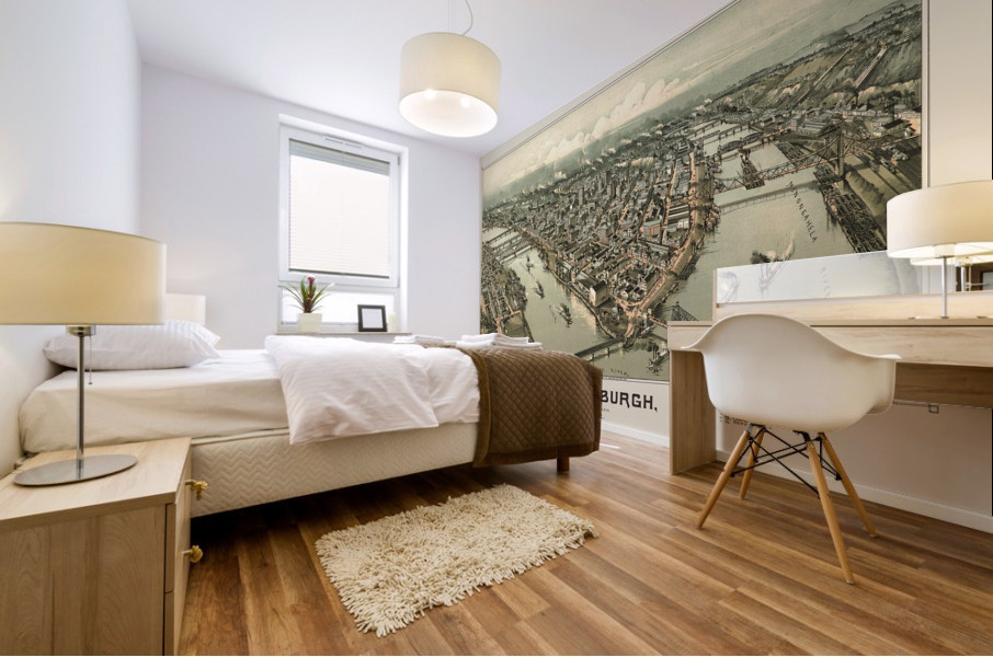 Restored street plan of Pittsburgh PA Mural print