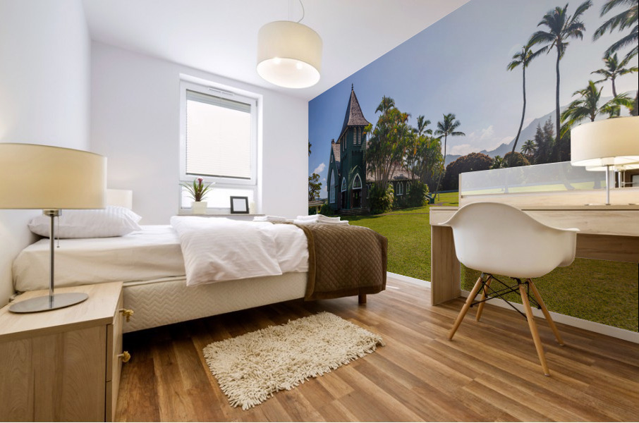 Mission Church in Hanalei Kauai Impression murale