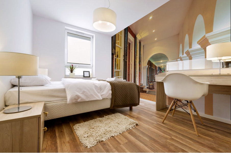 Student houses and walkway UVA Impression murale