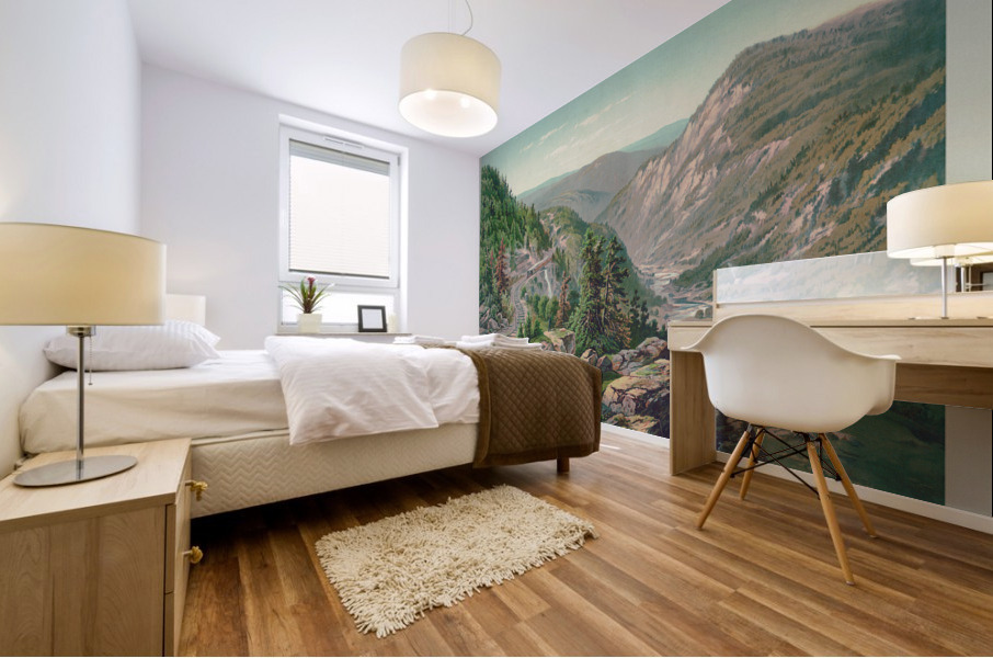 Restored painting of Buckhorn Wall and Cheat River Mural print