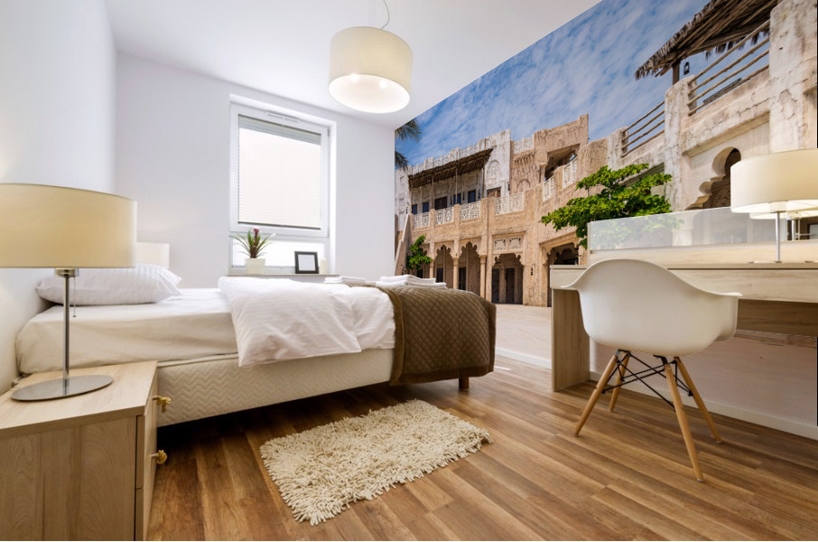 Traditional house in Al Shindagha district and museum in Dubai Mural print