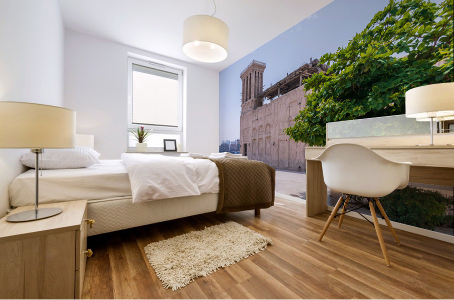 Traditional house in Al Shindagha district and museum in Dubai Mural print