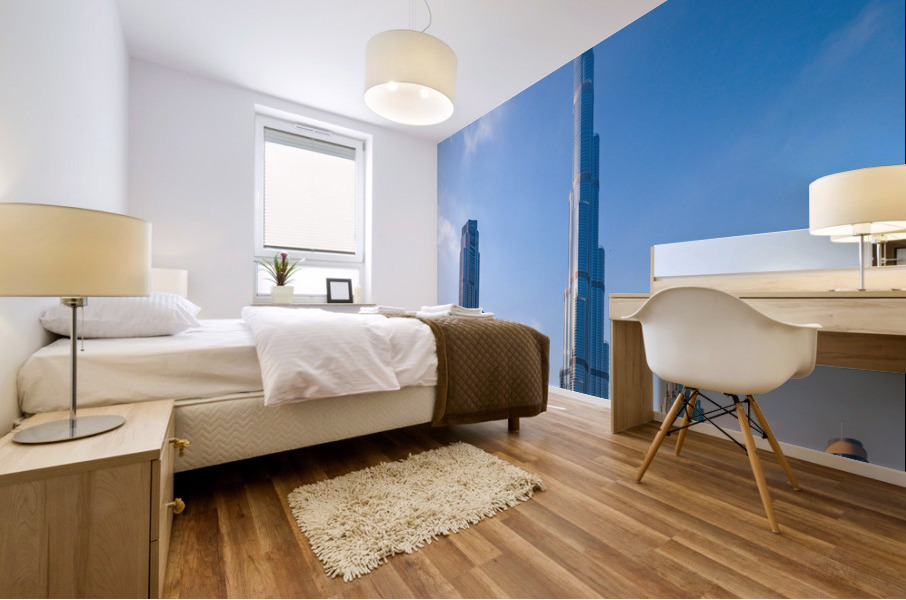 Offices and apartment towers of Dubai downtown business district Impression murale