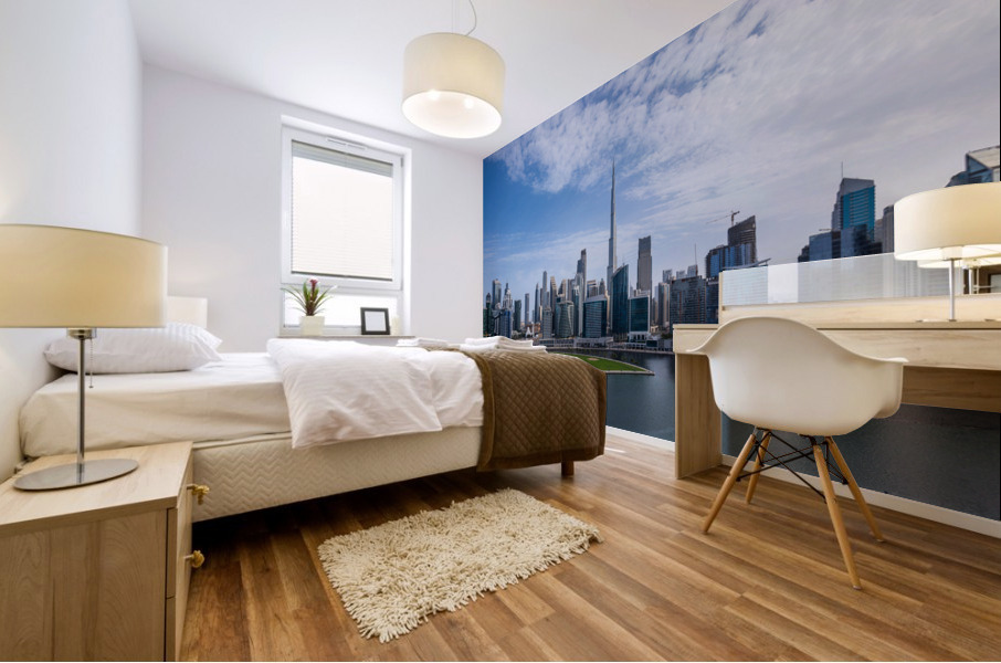 Offices and apartments of Dubai Business Bay with Downtown distr Impression murale