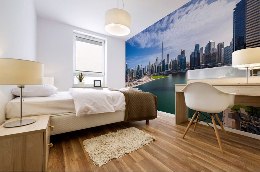 Offices and apartments of Dubai Business Bay with Downtown distr Impression murale