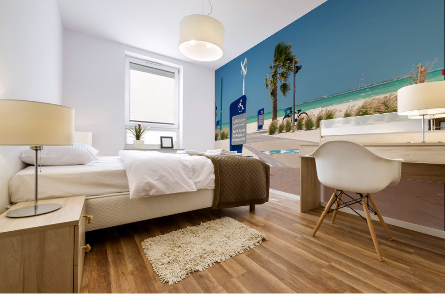 Sign for access to Jumeirah beach for wheelchair users Impression murale