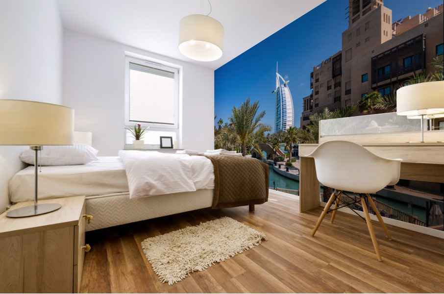 Artificial waterways around Souk Madinat Jumeirah in UAE Mural print