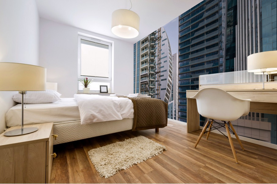 Detail of different designs on apartments in Business Bay Dubai Mural print