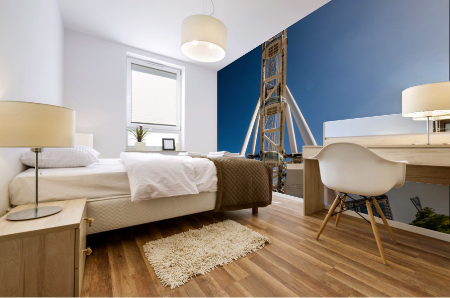 Fisheye view of Ain Dubai observation wheel on Bluewaters Island Impression murale