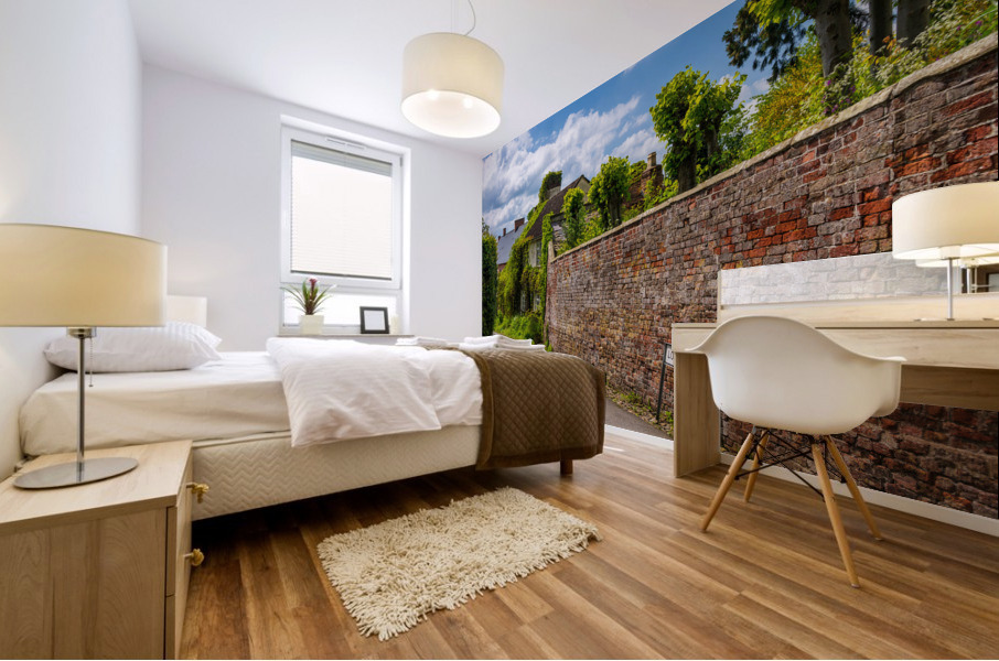 Georgian brick home by Love Lane in Ellesmere Shropshire Impression murale