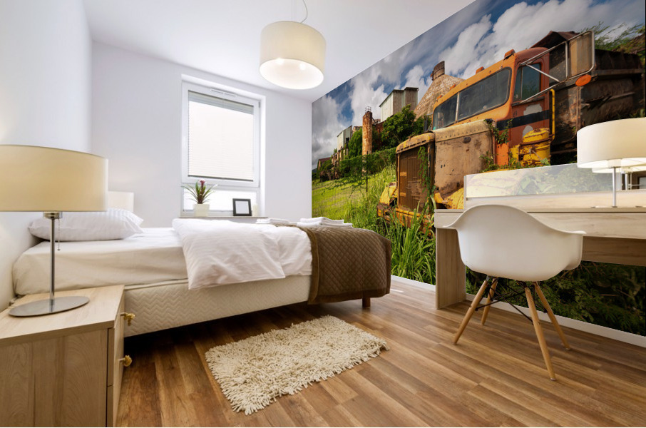 Abandoned truck by old sugar mill at Koloa Kauai Mural print