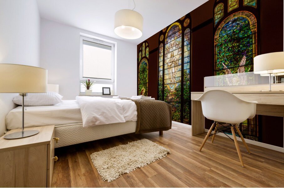 Three beautiful Tiffany stained glass windows from 1896 Impression murale