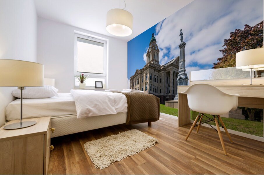 Facade and clock tower of Winneshiek County Courthouse Decorah Impression murale