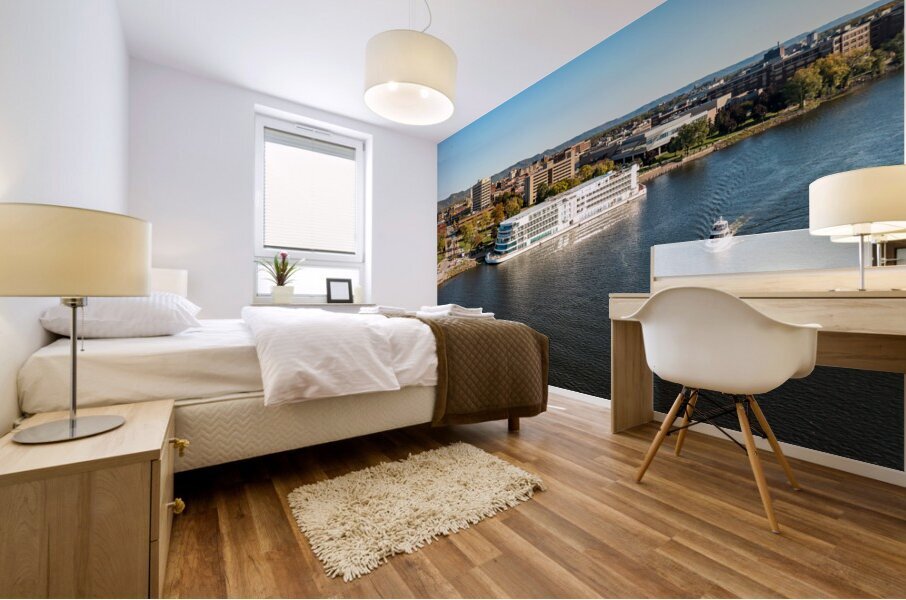 Viking Mississippi docked La Crosse Wisconsin on the Mississippi River Mural print