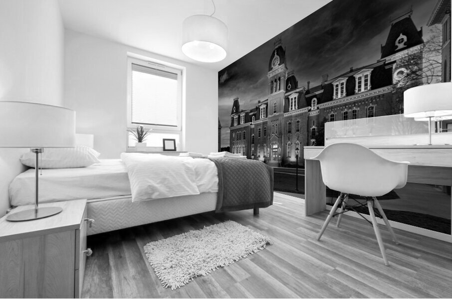 Woodburn Hall at West Virginia University in monochrome Mural print