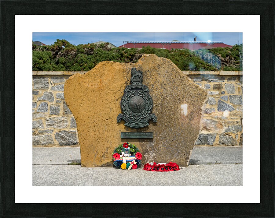 Royal Marines memorial in Stanley in the Falkland Islands Picture Frame print