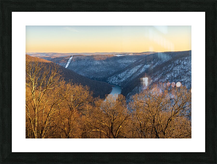 Cheat River Canyon at Coopers Rock on winter afternoon Picture Frame print