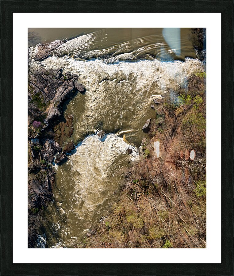 Top down over flooded Valley Falls on a bright spring morning Impression et Cadre photo