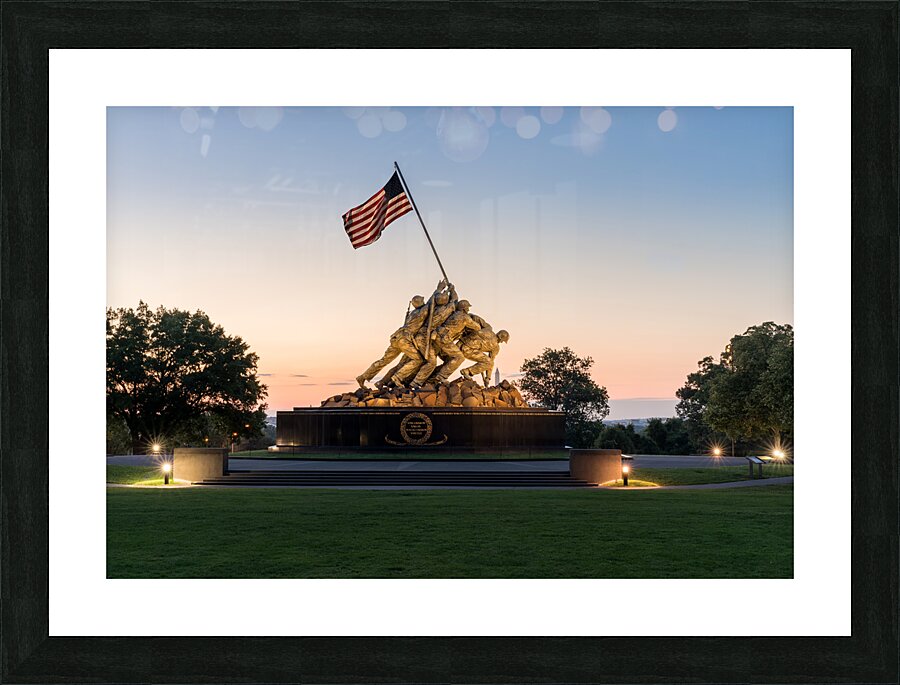 Iwo Jima Memorial at dawn as sun rises Picture Frame print