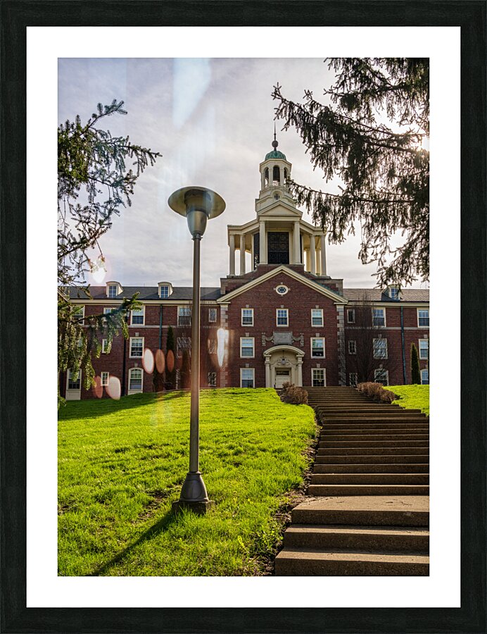 Facade of iconic Stuyvesant Hall at Ohio Wesleyan University Picture Frame print