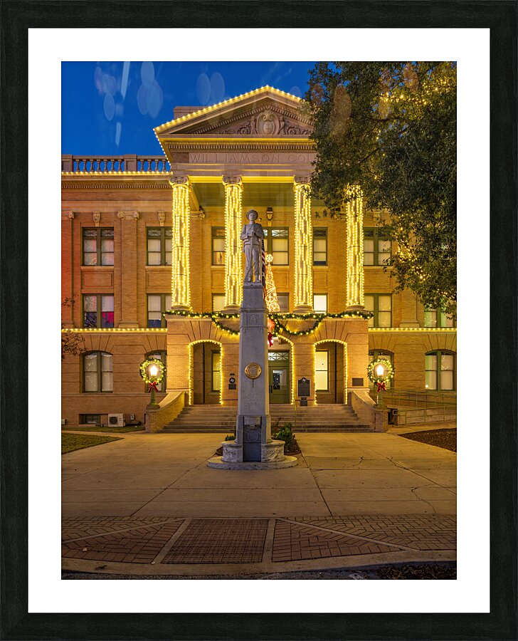Entrance to Williamson County Courthouse in Georgetown TX Picture Frame print