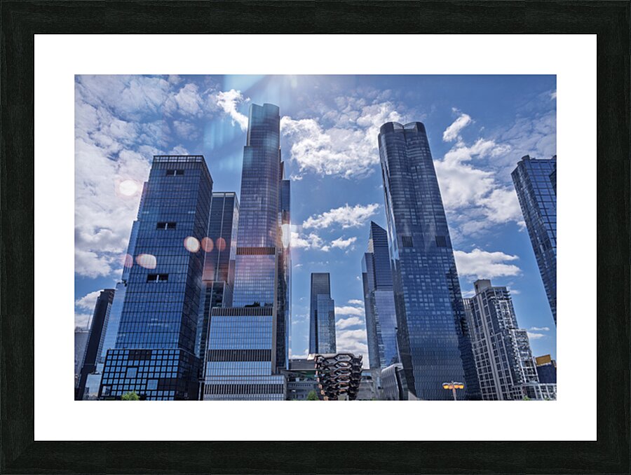 Tall office and apartment buidlings above Hudson Yards in New Yo Picture Frame print