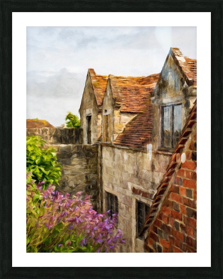 Digital oil painting of Yarmouth Castle building with red tiled  Impression et Cadre photo
