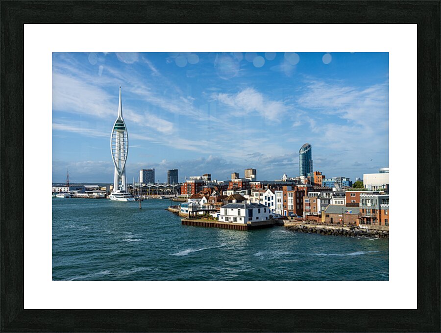 Spinnaker tower overlooks the harbor at Portsmouth with luxury y Picture Frame print