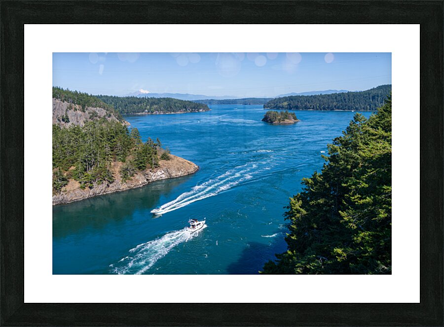 Turbulent water of Deception Pass in the Whidbey Island state pa Picture Frame print