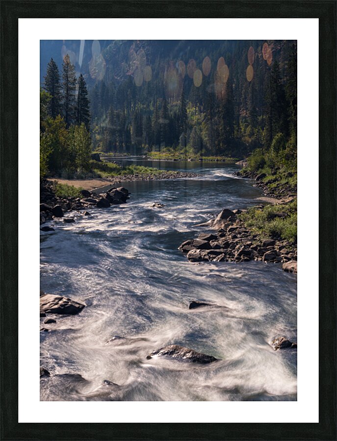View from Tumwater Canyon pipeline bridge over Wenatchee River Picture Frame print