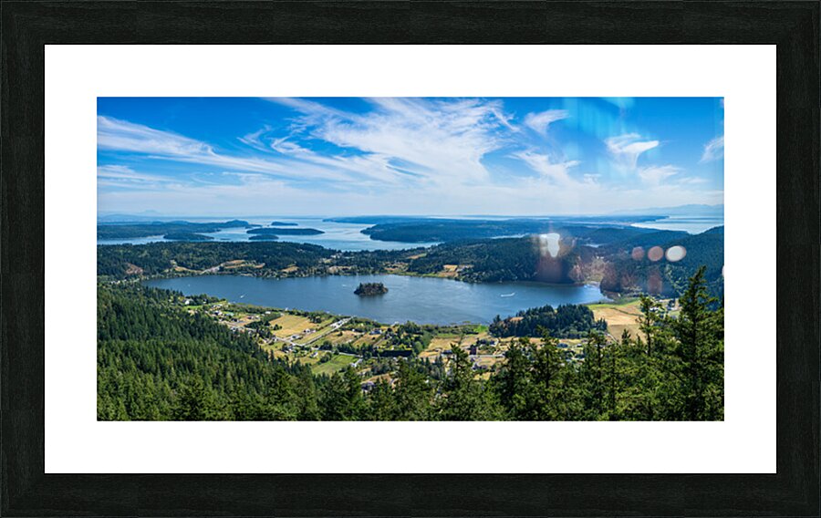View from Mt Erie on Fidalgo Island south towards Whidbey Island Picture Frame print