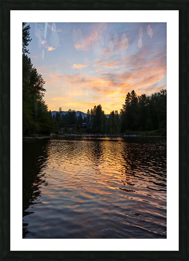 Sunrise over Wenatchee River in Leavenworth Washington State Picture Frame print