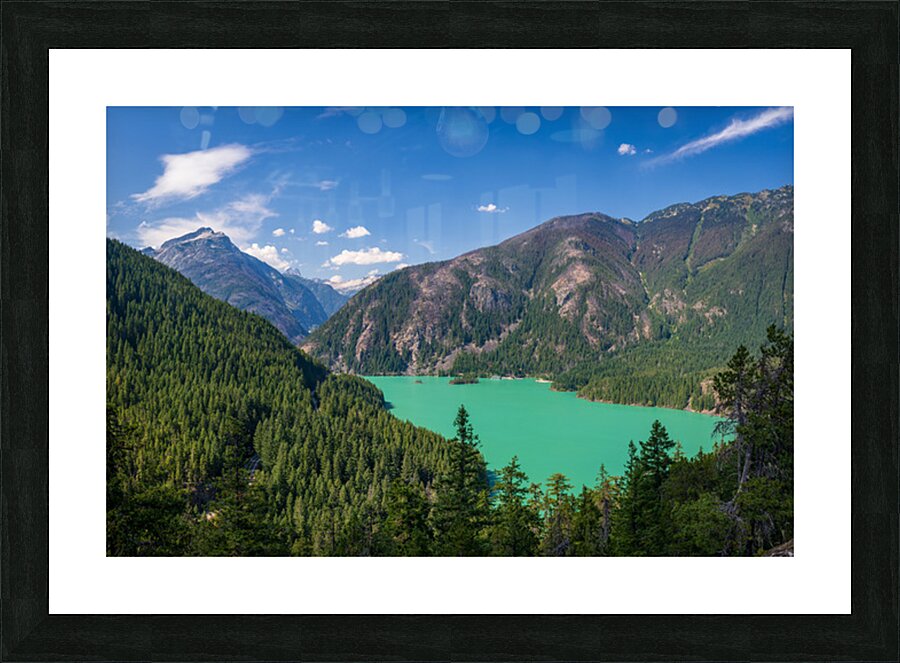 Overlook of Diablo Lake in North Cascades from Thunder Knob trai Picture Frame print
