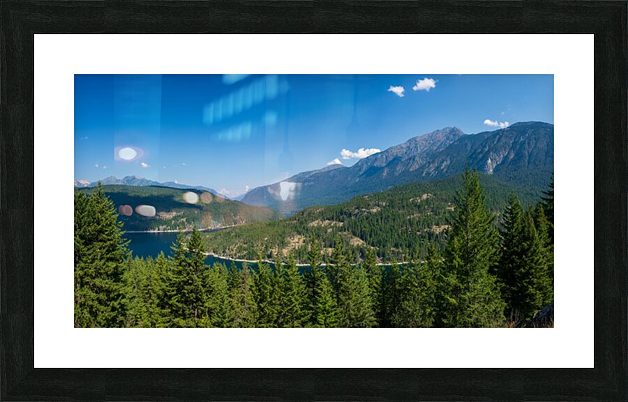 Panoramic view of Ross Lake in the North Cascades National Park  Picture Frame print