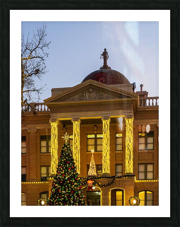 Sunset behind the Courthouse in Georgetown Texas Picture Frame print