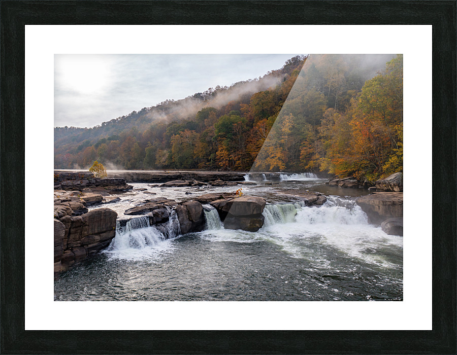 Cascades of the Valley Falls on a misty fall day Picture Frame print