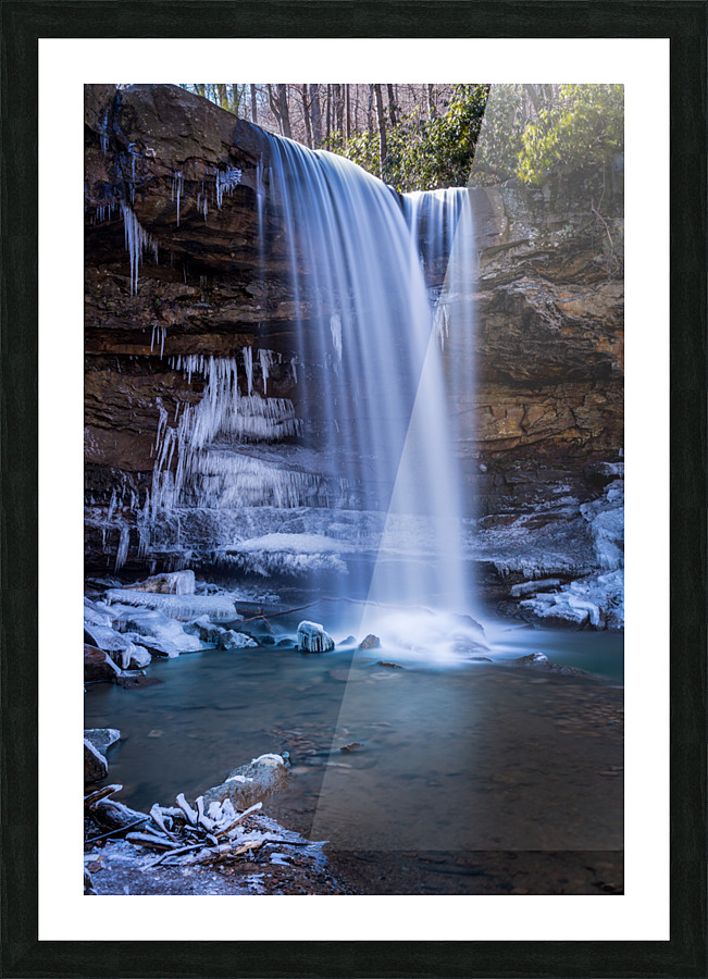Cool as Cucumber Falls in winter Picture Frame print
