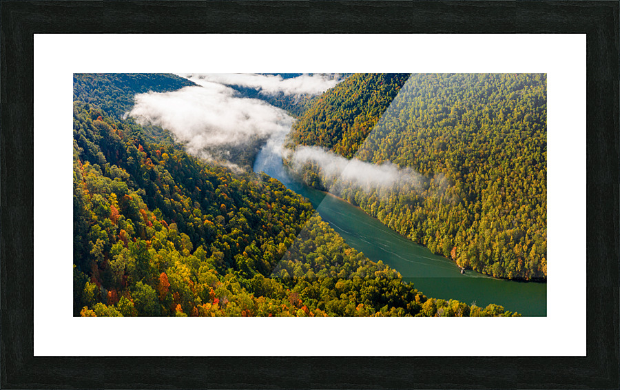 Narrow gorge of the Cheat River upstream of Coopers Rock State Park Picture Frame print