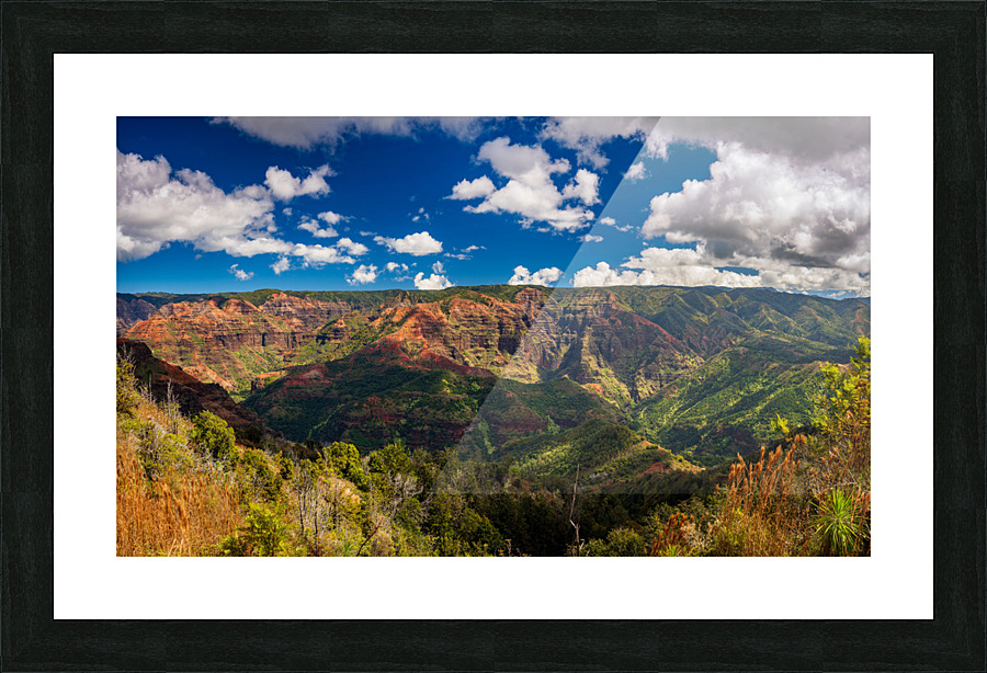 Panorama of the Waimea Canyon from the Iliau Nature loop Picture Frame print