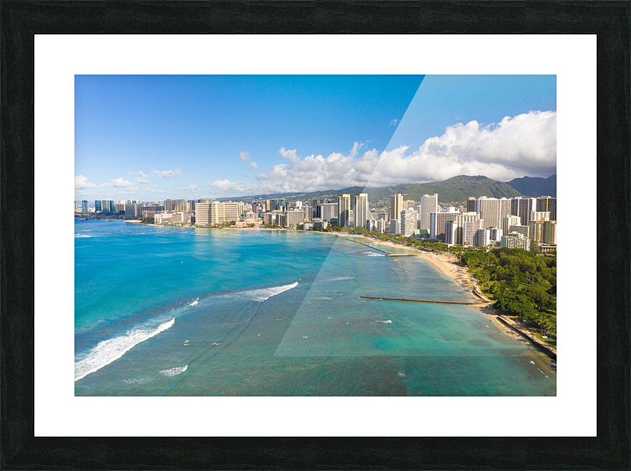 Aerial view of Waikiki looking towards Honolulu Impression et Cadre photo