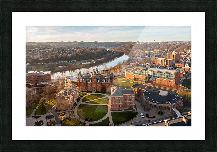 Aerial panorama of the Woodburn Circle at the university  Picture Frame print