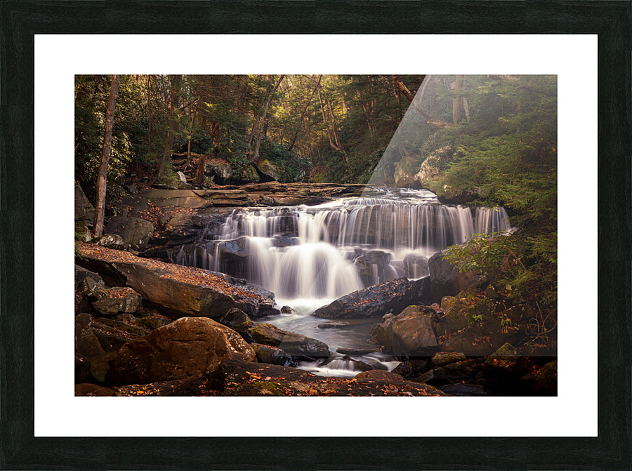 Water cascade on Deckers Creek near Masontown WV Picture Frame print