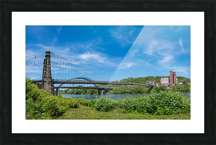 Suspension bridge over the Ohio river in Wheeling Impression et Cadre photo