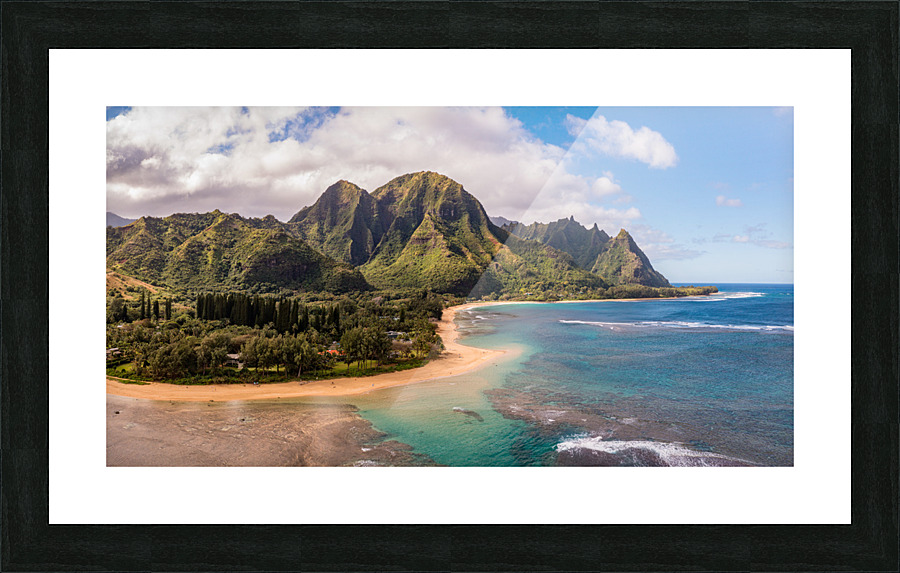 Tunnels Beach on the north shore of Kauai in Hawaii Picture Frame print