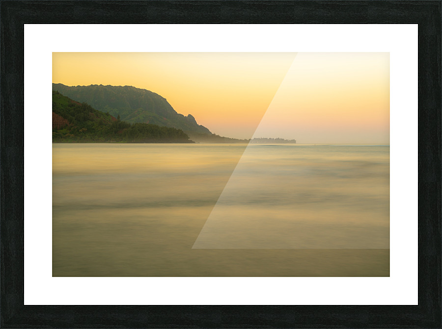 Ethereal view of Hanalei Bay on Kauai Picture Frame print