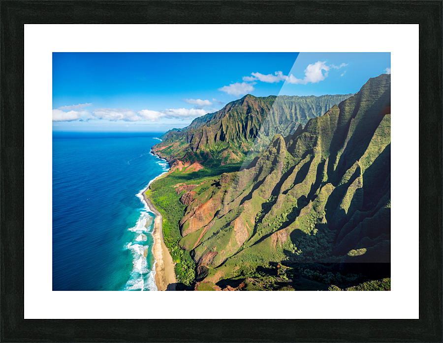 Coastline of Na Pali on Kauai Picture Frame print