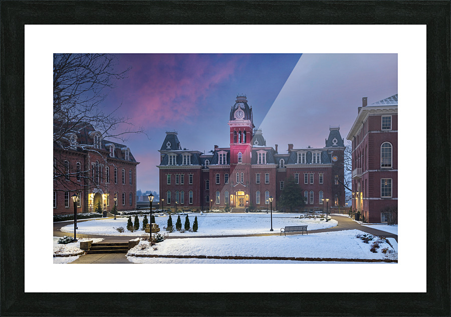 Woodburn Hall at West Virginia University in December Picture Frame print