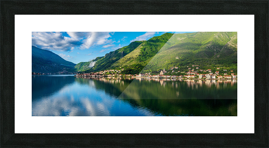 Town of Prcanj on the Bay of Kotor in Montenegro Picture Frame print